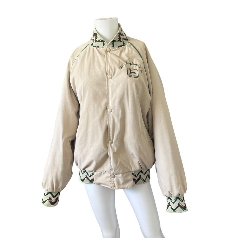 Vintage West Ark John Deere Jacket Snap Button Farming Made in USA Size Large L